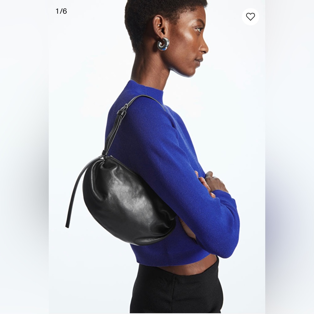 NWOT COS GATHERED LEATHER SHOULDER BAG